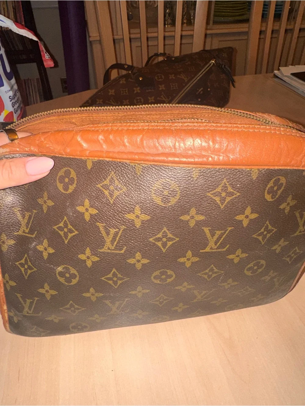 Vintage Louis Vuitton Brown Monogram Crossbody Messenger - Picture 2 of 6